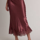 Cranberry Lace Slip Skirt