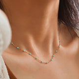 Soleil  Beaded Petite Chain Necklace