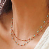 Soleil  Beaded Petite Chain Necklace