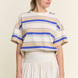 Stripe Oversized Short Sleeve Top