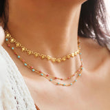Soleil  Beaded Petite Chain Necklace