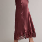 Cranberry Lace Slip Skirt