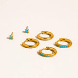 Ivalo Turquoise Huggie Earring Set