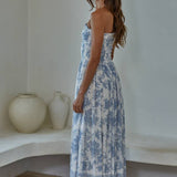 Blue Iris Strapless Dress