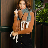 Checkered Comfort Scarf w/ Tassels