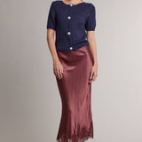 Cranberry Lace Slip Skirt