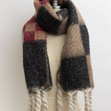 Checkered Comfort Scarf w/ Tassels