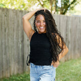 Crimson Texture Tie Top